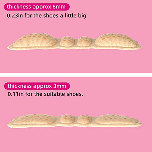 VABNEER 4 Pares Talonera para Protectores de Talón Almohadilla de Talón para Mejorar Ajuste y Comodidad (Negro & Beige)
