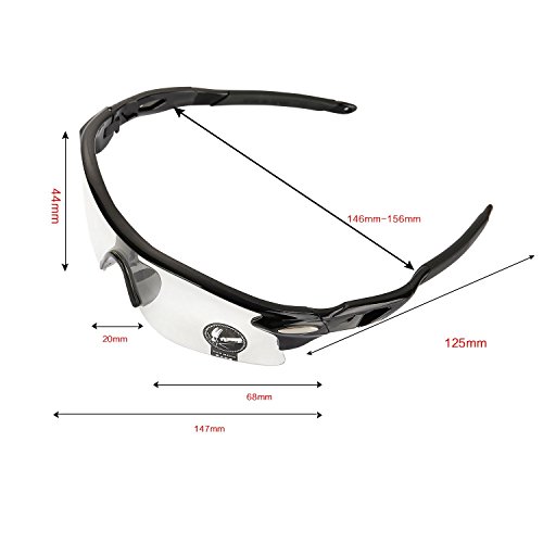 VABNEER Gafas Ciclismo Gafas de Sol Deportivas Gafas de Sol para Hombre y Mujer Gafas de Montar al Aire Libre (Lente Transparente)