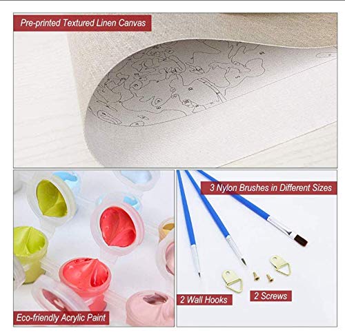 Vacio Pintar por Numeros Kits DIY Pintura por Números para Ojo Creativo y Mariposa Regalo para Adultos Niños DIY Pintura al óleo para Decoraciones para el Hogar 40*50 cm(Sin Marco)