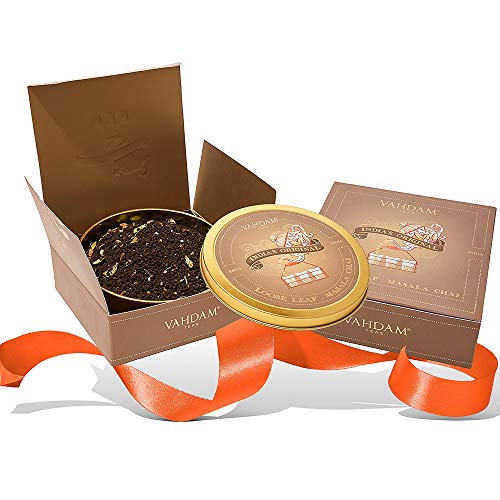 Vahdam India Original Masala Chai Té - SET DE TÉ Para Mujer Marca Té Favorita OPRAH, Té Negro, Canela, Pimienta Negra, Clavo, Cardamomo - Presentación Caja Regalo Muestra Té - Regalos Té Perfecto