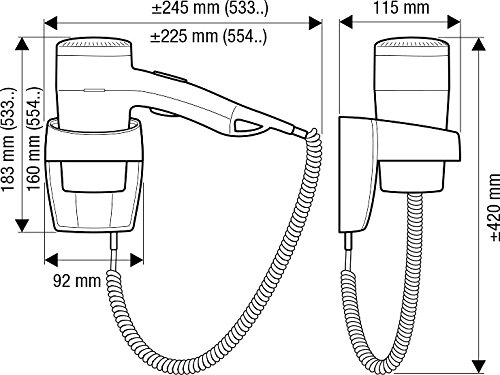Valera - Premium 1100 secador de pelo con soporte de pared