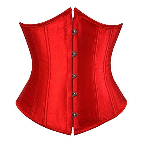 VAN+ Corsé Gótico Mujeres Sexy Underbust Corsé Cintura Entrenador Corsé Shaper Más Tamaño Corpete Corselet Negro Blanco Rojo Azul S-6XL S 8062Red