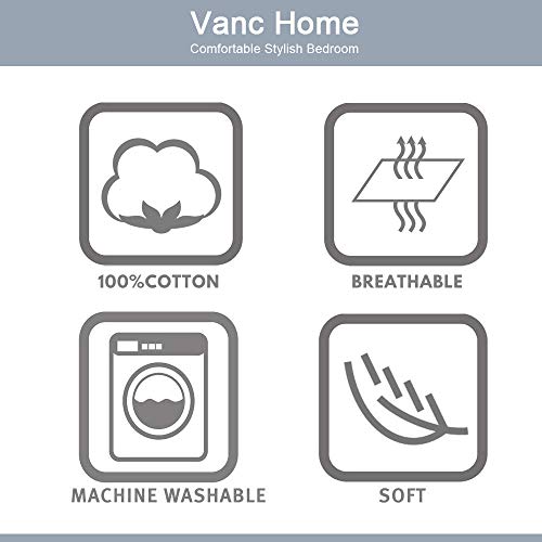 Vanc Home 1000TC - Sábana bajera ajustable (algodón egipcio, 40,6 cm de profundidad, color azul cian, doble)