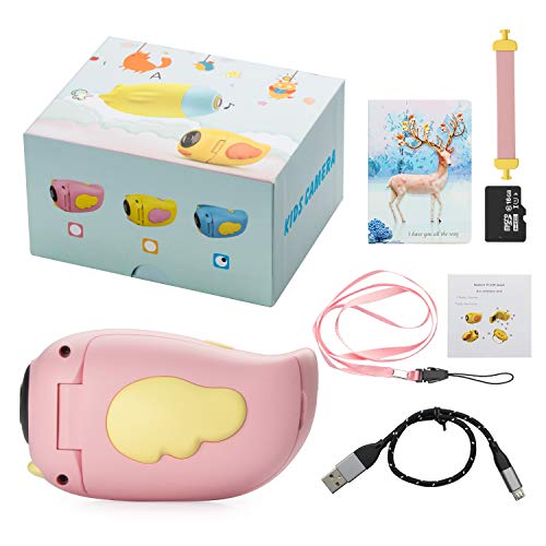 Vannico Camara de Fotos para Niños, Cámara para Niños Cámara Fotográfica de Video para Niños de 3 a 10 Años, Video Cámara Mini Cámara con Tarjeta SD de 16GB para Niños (Rosa)