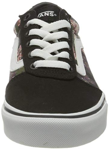 Vans Ward Canvas, Zapatillas para Mujer, Flores Cuadros Negro, 40 EU