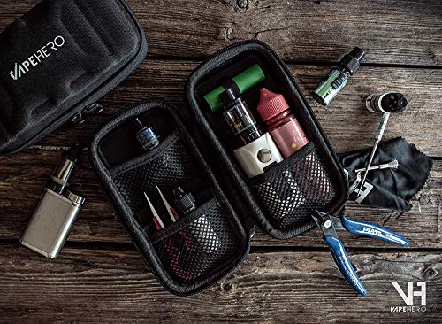 VapeHero Estuche XL para Cigarrillo electrónico | Estuche para vaporizador para máx. 80ml de líquido y Accesorios | Apto para Grandes Mods | Resistente a Golpes