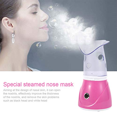 Vaporizador Facial Inhalador Vapor Profesional Sauna Facial Spa para Mascarilla Hidratante Sinusitis con Poros Aromaterapia con Temporizador y Difusor Extracto Espinillas Cuidado la Piel,Rosado