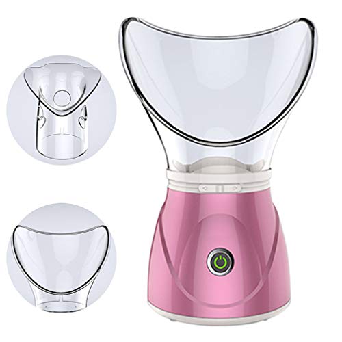 Vaporizador Facial Inhalador Vapor Profesional Sauna Facial Spa para Mascarilla Hidratante Sinusitis con Poros Aromaterapia con Temporizador y Difusor Extracto Espinillas Cuidado la Piel,Rosado