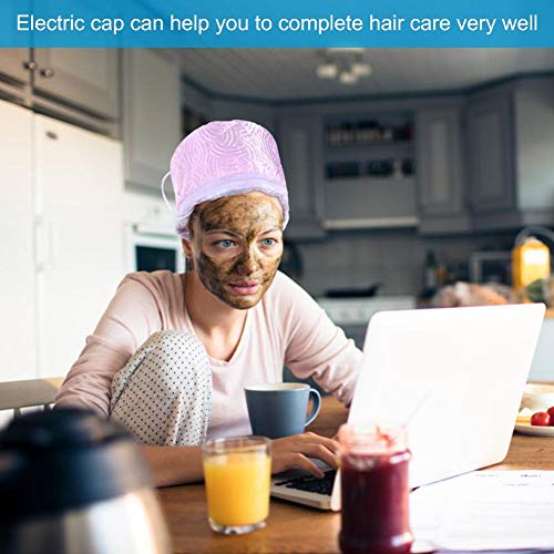 Vaporizador térmico eléctrico Gorro para el cabello, control de temperatura desmontable Calefacción DIY Cuidado del cabello en el hogar Sombrero para cabello natural o dañado Nut(01#)