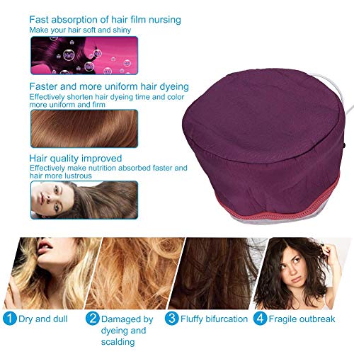 Vaporizador térmico térmico, gorro para el cabello, control de temperatura desmontable, calefacción, bricolaje, herramientas para el peinado del cabello, tratamiento en casa, SPA, tratamiento en el ho