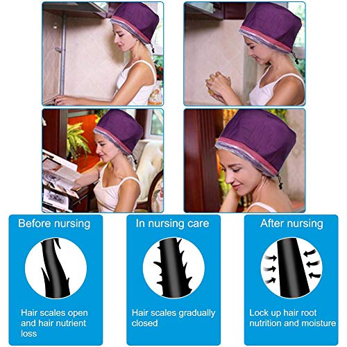 Vaporizador térmico térmico, gorro para el cabello, control de temperatura desmontable, calefacción, bricolaje, herramientas para el peinado del cabello, tratamiento en casa, SPA, tratamiento en el ho