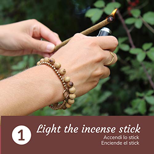 Varillas de Incienso Natural Palo Santo y Canela – Varillas de Incienso perfumadas – Incienso chamánico para Recetas y Ceremonias sagradas – Activa la energía Positiva – 6 Stick
