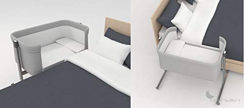 (VARIOS COLORES) Minicuna Colecho Universal Adosada Aluminio Agua Marina Gris - mibebestore