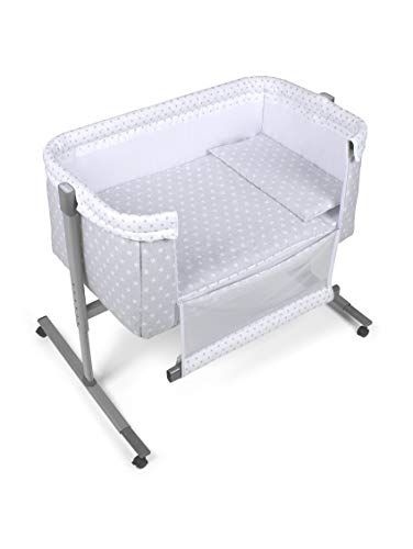 (VARIOS COLORES) Minicuna Colecho Universal Adosada Aluminio Agua Marina Gris - mibebestore