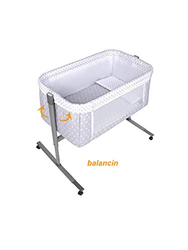 (VARIOS COLORES) Minicuna Colecho Universal Adosada Aluminio Agua Marina Gris - mibebestore