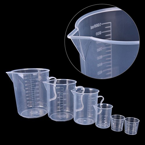 Vaso medidor, vasos graduados de plástico de Labs 20/30/50/100/250/300/500/1000 ml (transparente), para herramientas de cocina (20 ml, como en la imagen) (30 ml, como en la imagen)