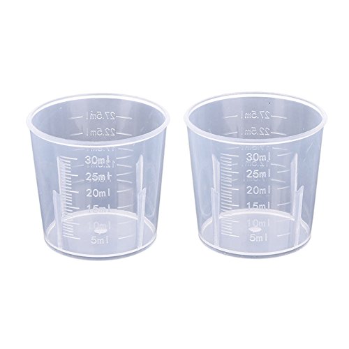 Vaso medidor, vasos graduados de plástico de Labs 20/30/50/100/250/300/500/1000 ml (transparente), para herramientas de cocina (20 ml, como en la imagen) (30 ml, como en la imagen)