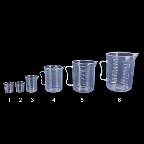 Vaso medidor, vasos graduados de plástico de Labs 20/30/50/100/250/300/500/1000 ml (transparente), para herramientas de cocina (20 ml, como en la imagen) (30 ml, como en la imagen)