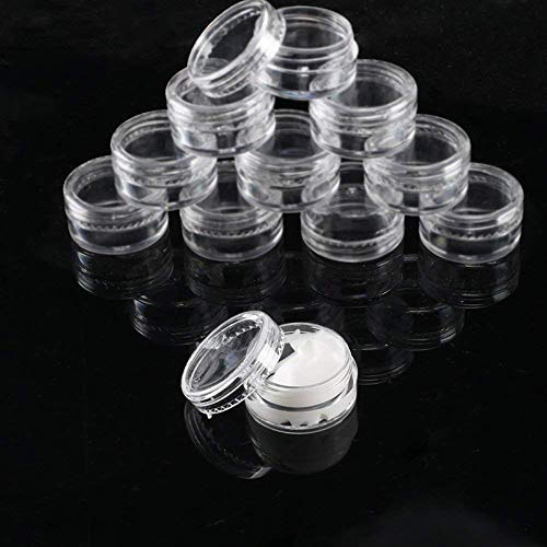 Vaugan 100 Piezas 5ml Transparente Plástico Maceta Botes Cosmético Contenedores Muestras Recipiente Manualidades Mini Botella