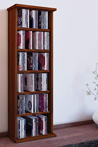 VCM Vostan-Torre para CD/DVD, para 150 CDs, sin Puerta de Cristal, Vetas de Nogal