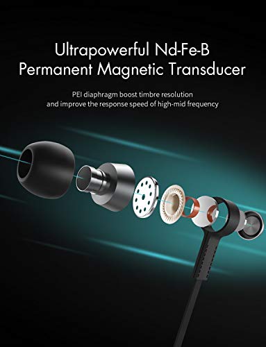 VEENAX M6 Auriculares In Ear, Auriculares con Micrófono y Cable, Estéreo Cascos con Bajos, Audífonos para iPhone iPad iPod Samsung Teléfono Móvil Smartphone Ordenador PC Tablet MP3, 3,5mm, Negro