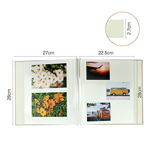 VEESUN Álbum de Fotos para Pegar Lino Álbum Scrapbooking DIY Scrapbook Boda del cumpleaños del día de San valentín niña su mamá Amigas, Beige