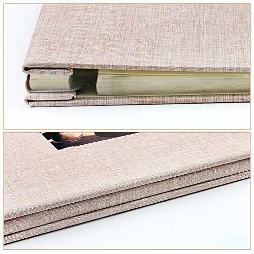 VEESUN Álbum de Fotos para Pegar Lino Álbum Scrapbooking DIY Scrapbook Boda del cumpleaños del día de San valentín niña su mamá Amigas, Beige