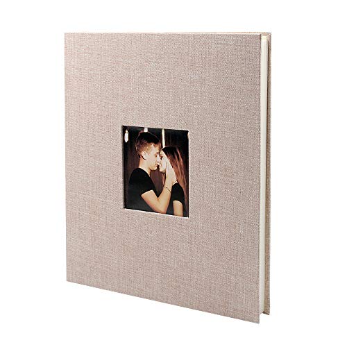 VEESUN Álbum de Fotos para Pegar Lino Álbum Scrapbooking DIY Scrapbook Boda del cumpleaños del día de San valentín niña su mamá Amigas, Beige