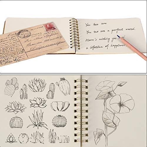 VEESUN Bloc de Notas Espiral A6, Pack de 7 Cuaderno de notas Tapa Blanda Cubierta de Kraft 160 Páginas Diario de Viaje Libreta Hojas Blancas Pequeña Diarios para Escolar Escribir Professor