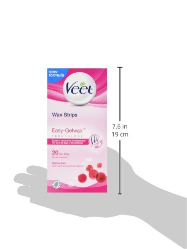 Veet Ready to Use Leg Wax Strips for Short Hair - Shea Butter & Berry - 20 Strips