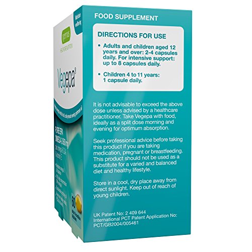 Vegepa Suplemento de Omega-3-6, 800mg de Aceite de Pescado Salvaje y Aceite de Onagra Virgen, 560mg de Omega-3 EPA por porción, 60 cápsulas