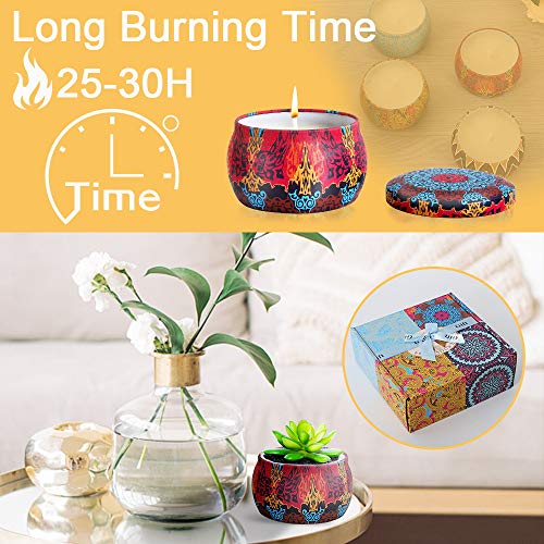 velas aromaticas Caja de regalo,Cera de soja，4.4OZ, puede arder durante 120 horas,Regalos para damas, velas de descompresión enlatadas portátiles, yoga,Bañarse, cumpleaños, día de San Valentín.