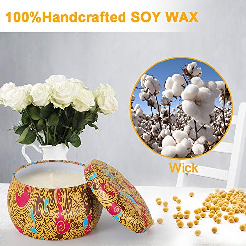 velas aromaticas Caja de regalo,Cera de soja，4.4OZ, puede arder durante 120 horas,Regalos para damas, velas de descompresión enlatadas portátiles, yoga,Bañarse, cumpleaños, día de San Valentín.