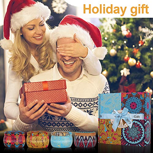velas aromaticas Caja de regalo,Cera de soja，4.4OZ, puede arder durante 120 horas,Regalos para damas, velas de descompresión enlatadas portátiles, yoga,Bañarse, cumpleaños, día de San Valentín.