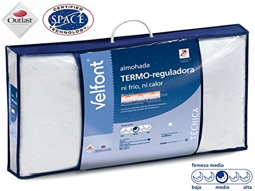 Velfont Almohada Termo-reguladora Doble Funda hipoalergenica Tratamiento aloevera Todas Las Medidas (70cm)