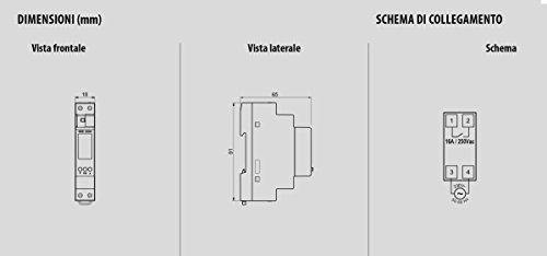 Vemer S.p.A. ve758100 Interruptor Horario Digital Micro-D con programación Diaria de Barra DIN, Gris Claro