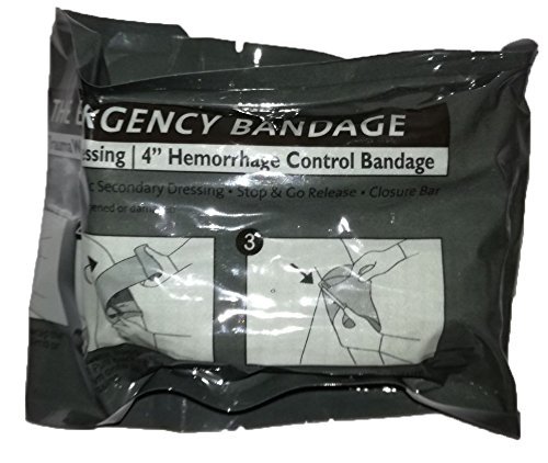 Vendaje israelí de 4" con barra de presión + kit de gasa médica y guantes