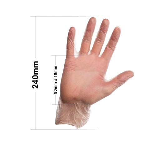 VENSALUD - Guantes de vinilo desechables. Sin Polvo. Caja de 100 guantes. Color: Semi-Blanco (S)