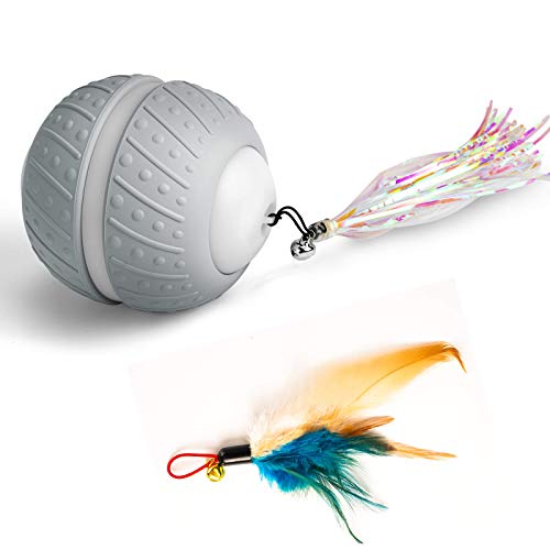 Ventvinal - Juguete para gatos, bola interactiva eléctrica, 2 modos de movimiento, bola de gato con carga USB de la luz LED, bola de inteligencia para gatos, para mascotas, juguete para gatos