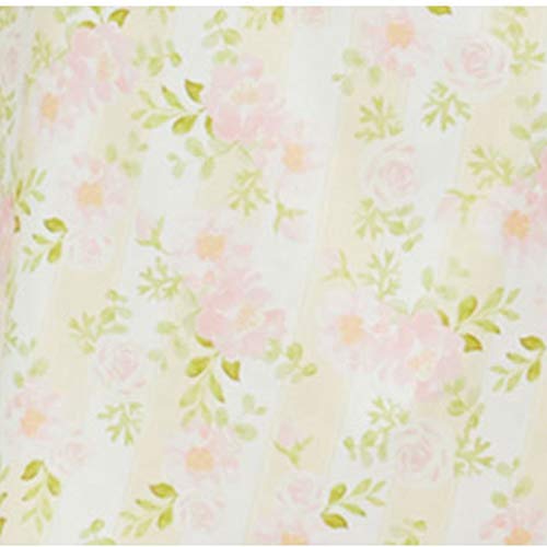 Verano Más El Tamaño Del Camisón De La Mujer, De La Impresión Floral Del Cuello Redondo De Gran Tamaño Loungewear Brotes De Manga Corta Ropa De Dormir Vestidos Vestido Flojo Del Sueño,Amarillo,XXL