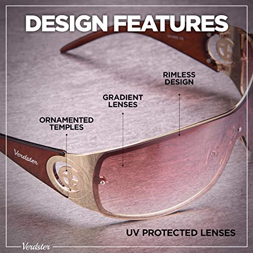 Verdster Gafas de Sol para Mujer Cosmo – Gafas de Sol Grandes para Mujer de Visera con Escudo - Montura Grandes Envolvente con Protección UV