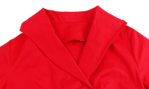 VERNASSA 50s Retro Vestidos, Vintage 3/4 Manga Audrey Retro Cinturón Retro 1950s Partido Cocktail Rockailly Swing Dress, Multicolor, S-4XL