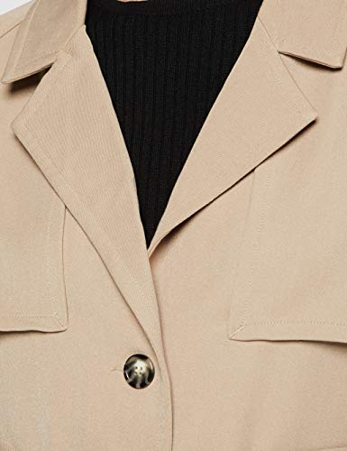 Vero Moda Vmdonnaexport Ss20 Long Jacket Boos Gabardina, Marrón, S para Mujer