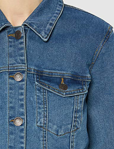 Vero Moda Vmhot SOYA LS Jacket Mix Noos Chaqueta, Azul (Medium Blue Denim Medium Blue Denim), 38 (Talla del Fabricante: Small) para Mujer