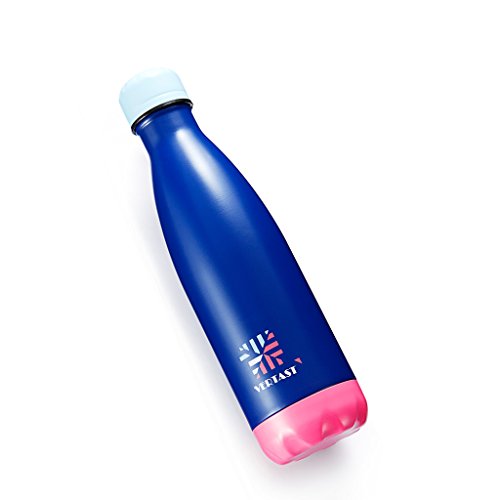 vertast aislado al vacío botella de agua, botella de café de acero inoxidable 17 oz, azul