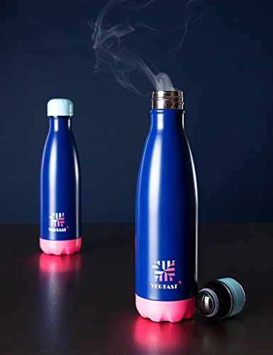 vertast aislado al vacío botella de agua, botella de café de acero inoxidable 17 oz, azul