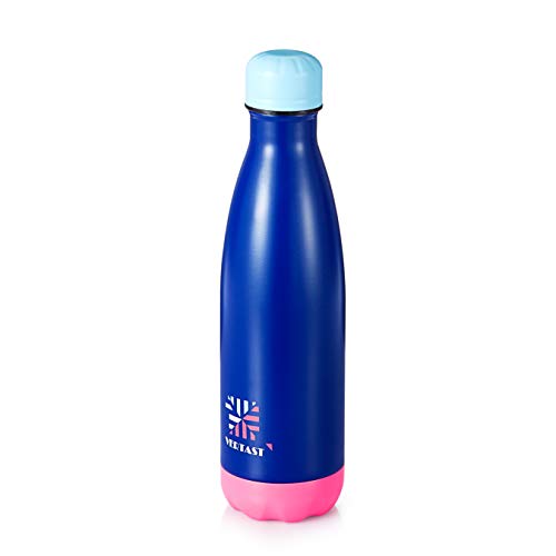 vertast aislado al vacío botella de agua, botella de café de acero inoxidable 17 oz, azul