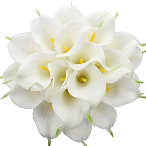 Veryhome 20 Unids Calla Lily Nupcial Ramo de Flores Artificial Flor de Látex Real Touch Home Party Decoración de La Boda