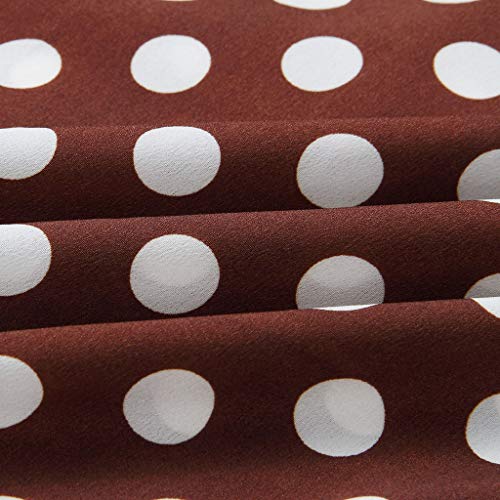 Vestido de Fiesta Mujeres Casual, MINXINWY Vestido de Moda Lunares Impreso Vestido de Noche Largos sin Mangas Verano Elegante (café, L)