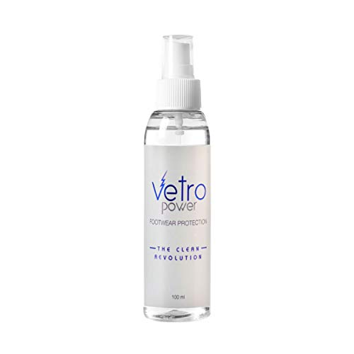 Vetro Power Calzado Protección Zapato Spray 100ml | Para ante, Nubuck, Cuero, Tela, Nylon, Sintéticos, Lona y Piel de Oveja Invisible, Inodoro y Ecológico (Paquete de 1)